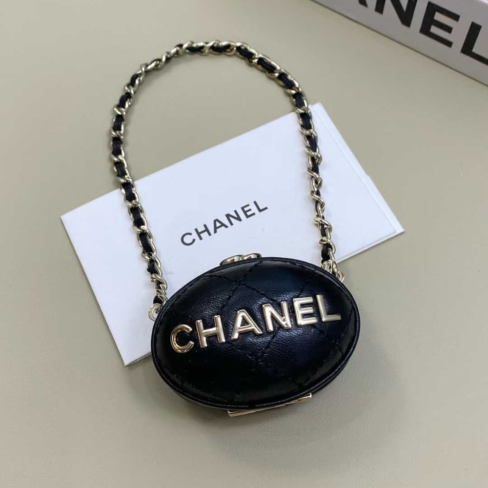 Chanel Mini Oval Leather Chain Bag